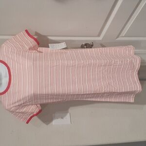 NWT 5th Sun jersey t-shirt dress sleep shirt Sz M. Pink w/pink stripes & trim.